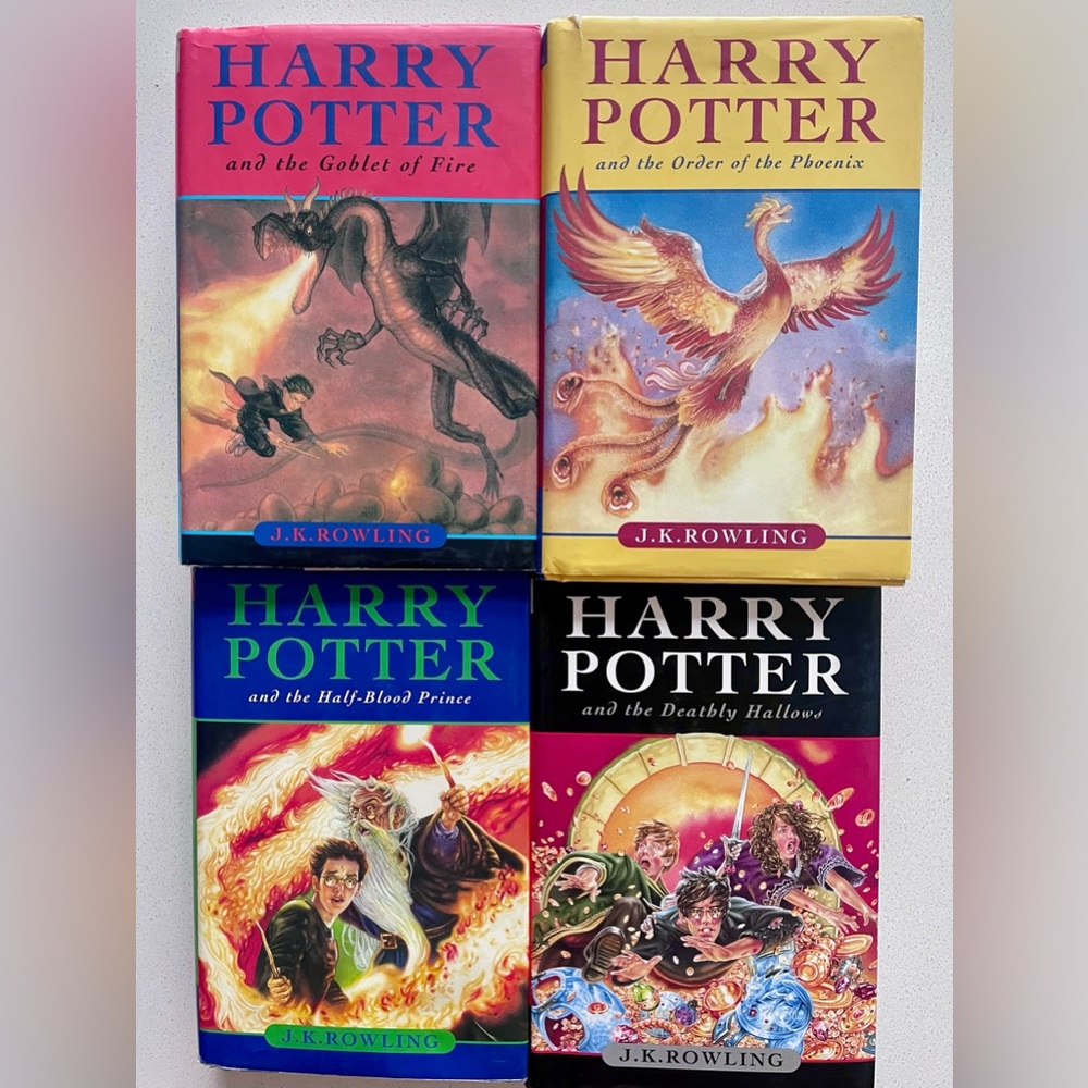 Harry Potter First Edition hardcover books- LOT of 4 (Misprint Edition)